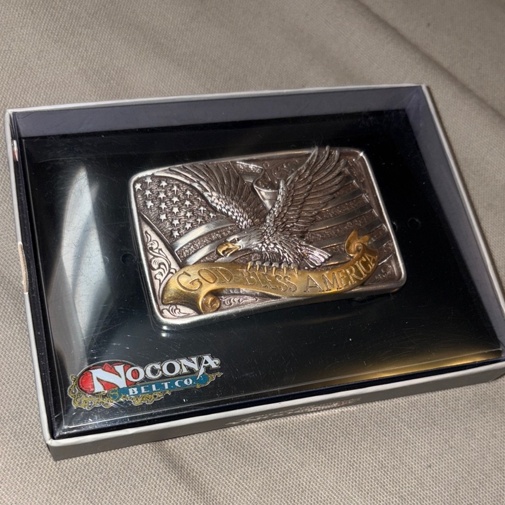 Nocona Silver and Gold Eagle Belt Accessory